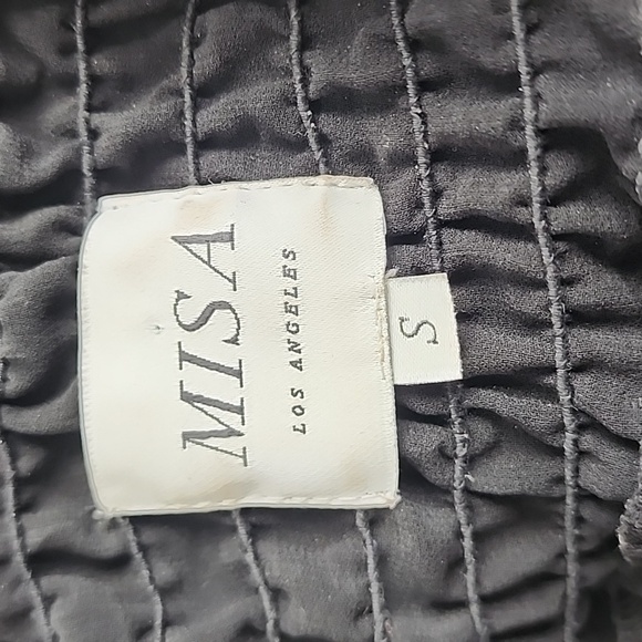 Misa Fontane blouse Off-the-Shoulder 3/4-Sleeve Tassel-Trim Top, Onyx Size Small - Picture 15 of 16